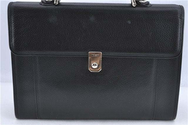 Authentic Burberrys Vintage Leather 2Way Shoulder Brifecase Black H9117