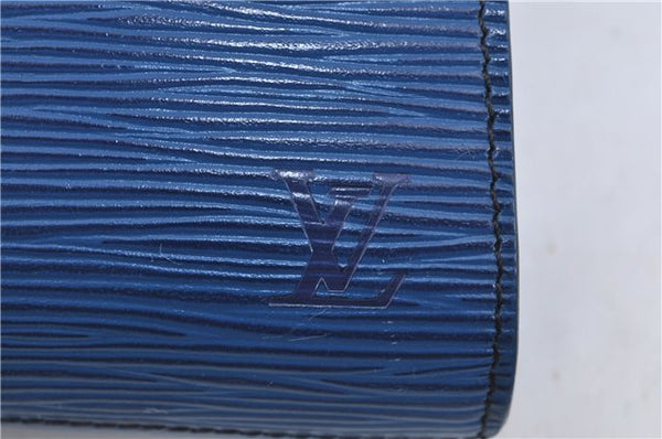 Authentic Louis Vuitton Epi Arts Deco Clutch Bag Blue M52635 LV H9119