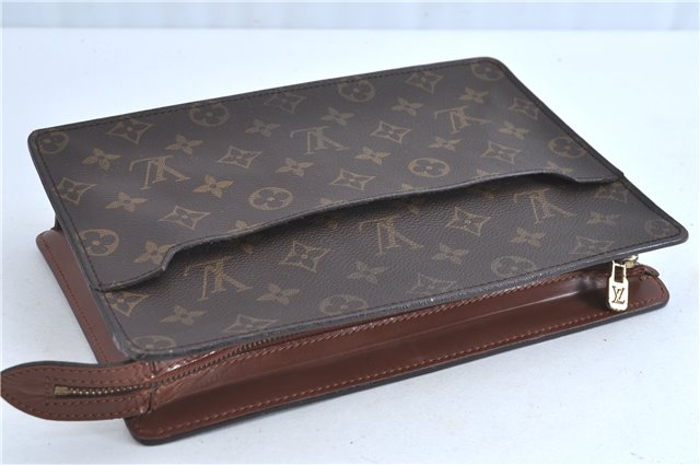 Authentic Louis Vuitton Monogram Pochette Homme Clutch Hand Bag M51795 LV H9127