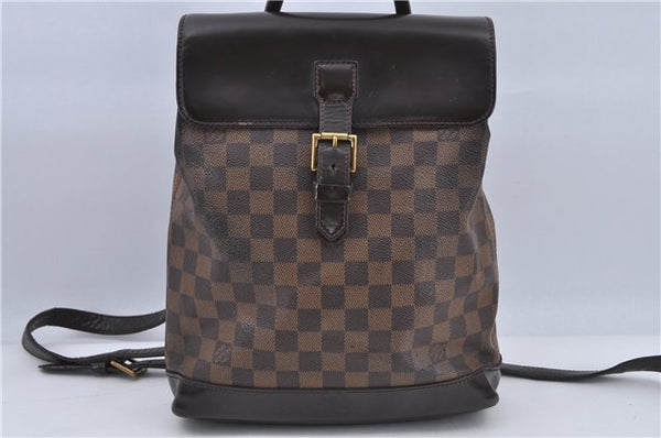 Authentic Louis Vuitton Damier Soho Backpack N51132 LV Junk H9134