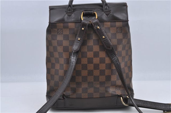 Authentic Louis Vuitton Damier Soho Backpack N51132 LV Junk H9134