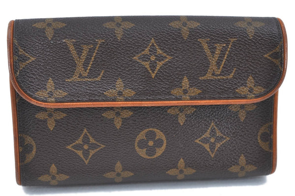 Authentic Louis Vuitton Monogram Pochette Florentine Pouch Clutch Bag LV H9143