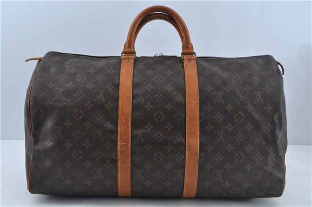 Authentic Louis Vuitton Monogram Keepall 50 Boston Bag M41426 LV H9160