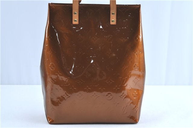 Authentic Louis Vuitton Vernis Reade MM Hand Bag Brown M91143 LV H9169