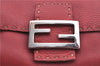 Authentic FENDI Mamma Baguette Shoulder Hand Bag Leather Red H9170