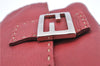 Authentic FENDI Mamma Baguette Shoulder Hand Bag Leather Red H9170