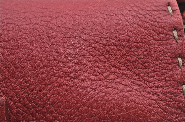 Authentic FENDI Mamma Baguette Shoulder Hand Bag Leather Red H9170