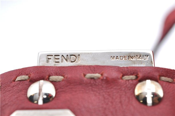 Authentic FENDI Mamma Baguette Shoulder Hand Bag Leather Red H9170