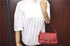 Authentic FENDI Mamma Baguette Shoulder Hand Bag Leather Red H9170