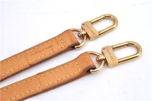 Authentic Louis Vuitton Leather Shoulder Strap Beige LV H9172