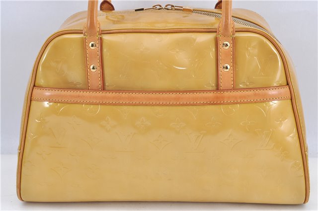 Authentic Louis Vuitton Vernis Tompkins Square Hand Bag Yellow M91149 LV H9174