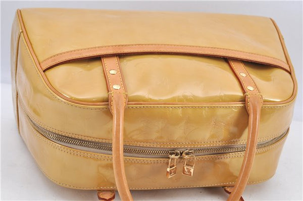 Authentic Louis Vuitton Vernis Tompkins Square Hand Bag Yellow M91149 LV H9174