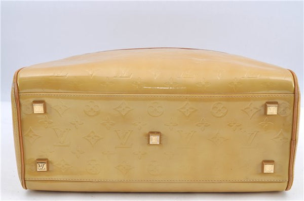 Authentic Louis Vuitton Vernis Tompkins Square Hand Bag Yellow M91149 LV H9174