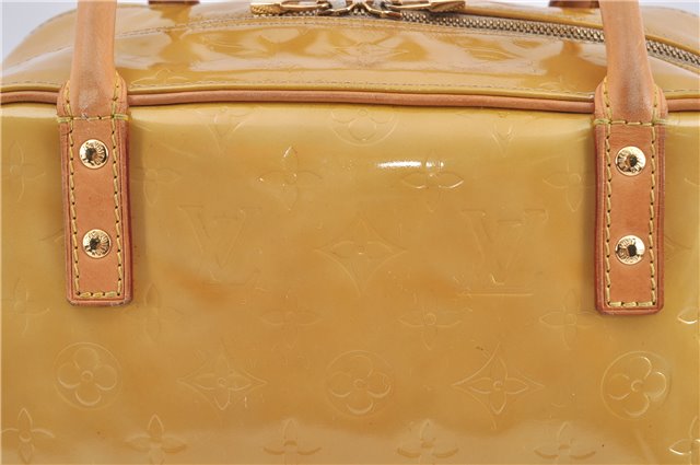 Authentic Louis Vuitton Vernis Tompkins Square Hand Bag Yellow M91149 LV H9174