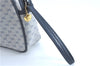 Authentic GUCCI Micro GG PVC Leather Clutch Hand Bag Purse Navy Blue H9177