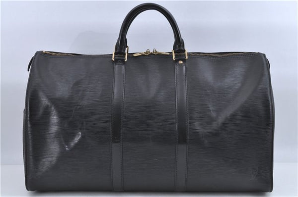 Authentic Louis Vuitton Epi Keepall 50 Boston Bag Black M42952 LV H9184