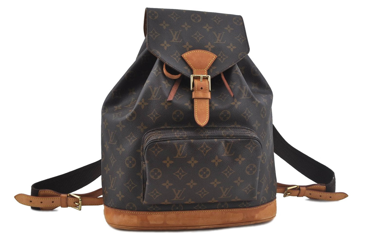 Authentic Louis Vuitton Monogram Montsouris GM Backpack M51135 LV H9185