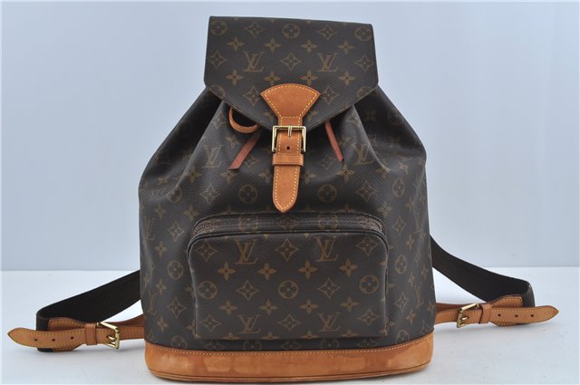 Authentic Louis Vuitton Monogram Montsouris GM Backpack M51135 LV H9185