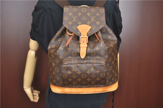 Authentic Louis Vuitton Monogram Montsouris GM Backpack M51135 LV H9185