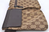 Authentic GUCCI Waist Body Bag GG Canvas Leather 28566 Brown H9208