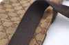 Authentic GUCCI Waist Body Bag GG Canvas Leather 28566 Brown H9208