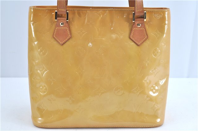 Authentic Louis Vuitton Vernis Houston Shoulder Hand Bag Yellow M91004 LV H9209