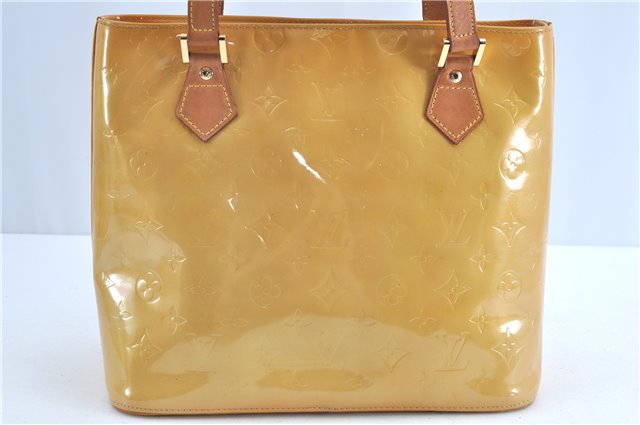 Authentic Louis Vuitton Vernis Houston Shoulder Hand Bag Yellow M91004 LV H9209