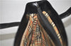 Authentic BURBERRY Nova Check Shoulder Bag Leather Canvas Black H9210