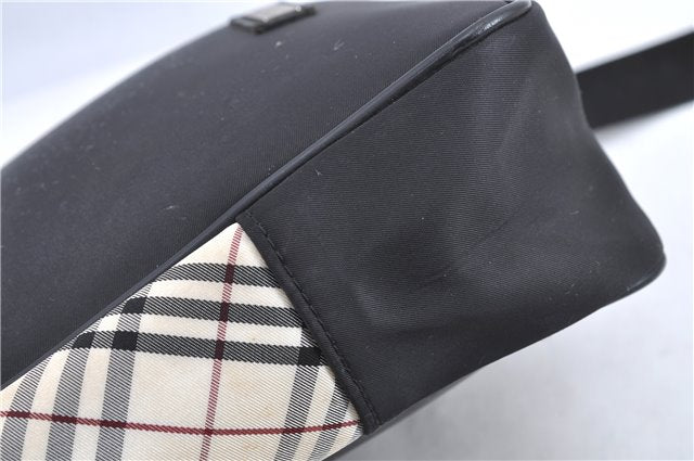 Authentic BURBERRY BLACK LABEL Nova Check Shoulder Cross Bag Nylon Black H9211