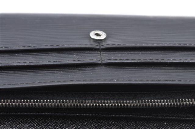 Authentic Louis Vuitton Epi Portefeuille Sarah Long Wallet Black M63742 LV H9212