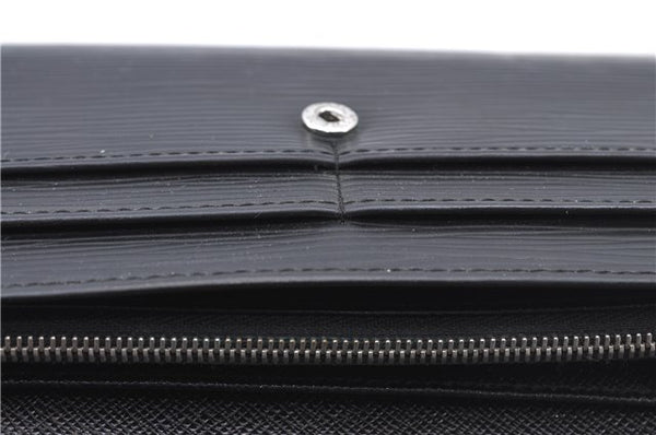 Authentic Louis Vuitton Epi Portefeuille Sarah Long Wallet Black M63742 LV H9212