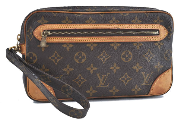 Auth Louis Vuitton Monogram Marly Dragonne GM Clutch Hand Bag M51825 LV H9215