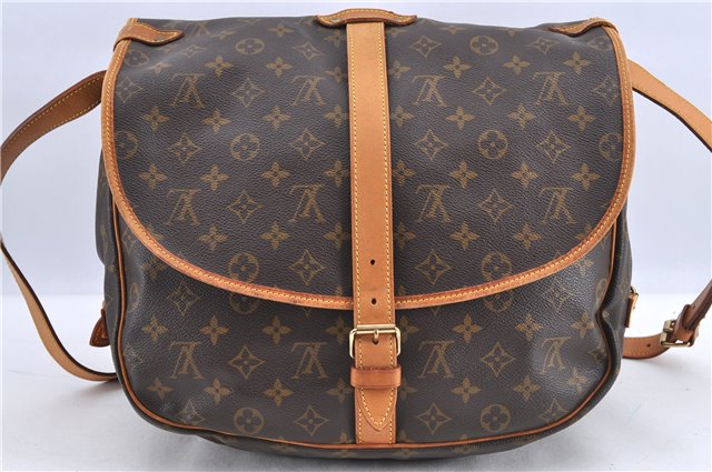 Auth Louis Vuitton Monogram Saumur 35 Shoulder Cross Body Bag M42254 LV H9216