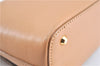 Authentic BURBERRY Vintage Leather Shoulder Hand Bag Purse Beige H9220