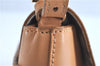 Authentic BURBERRY Vintage Leather Shoulder Hand Bag Purse Beige H9220