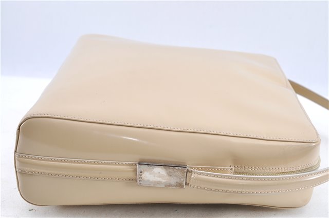 Authentic GUCCI Shoulder Bag Purse Leather Ivory H9221