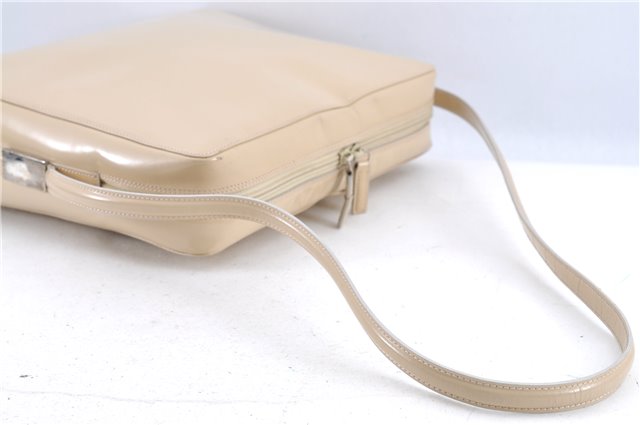 Authentic GUCCI Shoulder Bag Purse Leather Ivory H9221