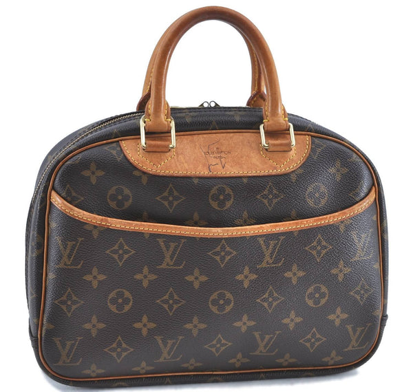 Authentic Louis Vuitton Monogram Trouville Hand Bag M42228 LV H9223