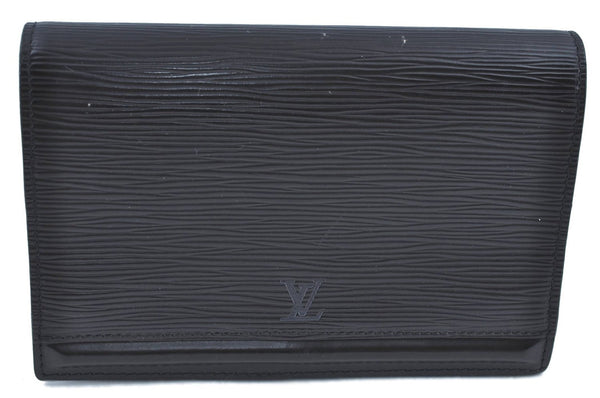 Authentic Louis Vuitton Epi Tilsitt Waist Body Bag Black M52602 LV H9228