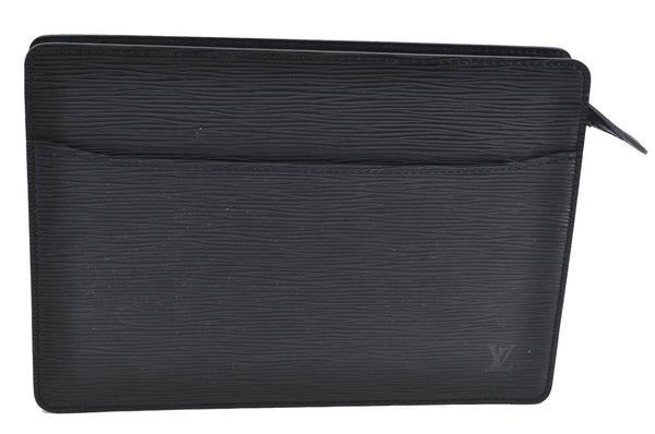 Authentic Louis Vuitton Epi Pochette Homme Clutch Bag Black M52522 LV H9233