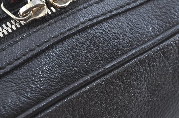 Auth GUCCI Sherry Line Princy Ribbon Shoulder Bag Leather 161720 Black H9236