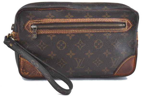 Auth Louis Vuitton Monogram Marly Dragonne GM Clutch Bag M51825 Junk LV H9249