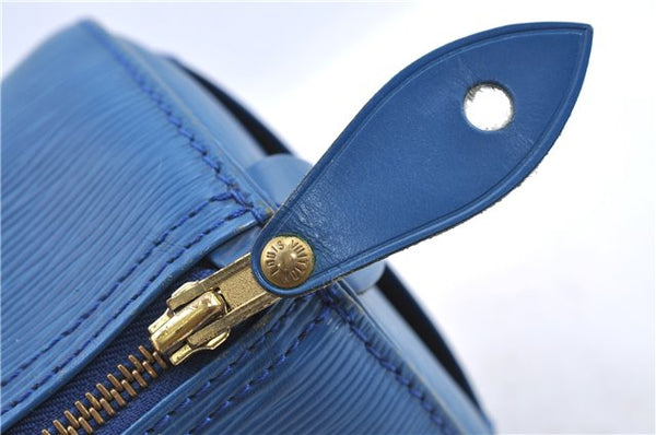 Authentic Louis Vuitton Epi Speedy 25 Hand Bag Blue M43015 LV H9253