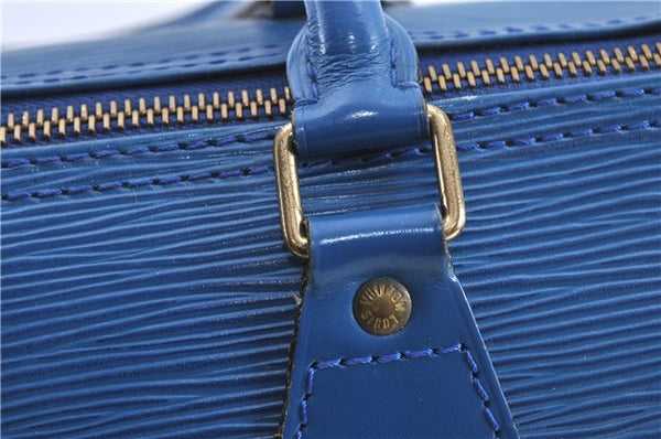 Authentic Louis Vuitton Epi Speedy 25 Hand Bag Blue M43015 LV H9253