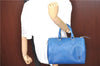 Authentic Louis Vuitton Epi Speedy 25 Hand Bag Blue M43015 LV H9253