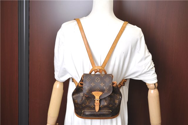 Authentic Louis Vuitton Monogram Montsouris PM Backpack M51137 LV H9258