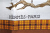 Authentic HERMES Carre 90 Scarf "The Bull & Mouth Regents" Silk Brown H9260