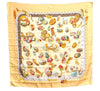 Authentic HERMES Carre 90 Scarf "COUVEE D'HERMES" Silk Yellow H9262