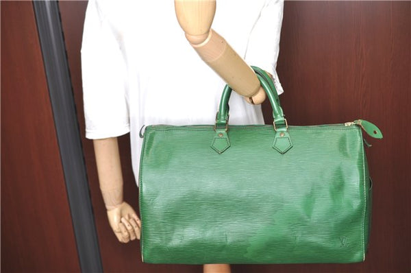 Authentic Louis Vuitton Epi Speedy 40 Hand Bag Green M42984 LV H9267