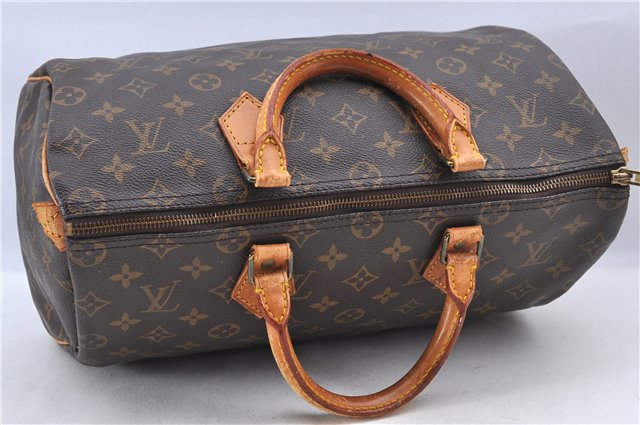 Authentic Louis Vuitton Monogram Speedy 35 Hand Bag M41524 LV H9273